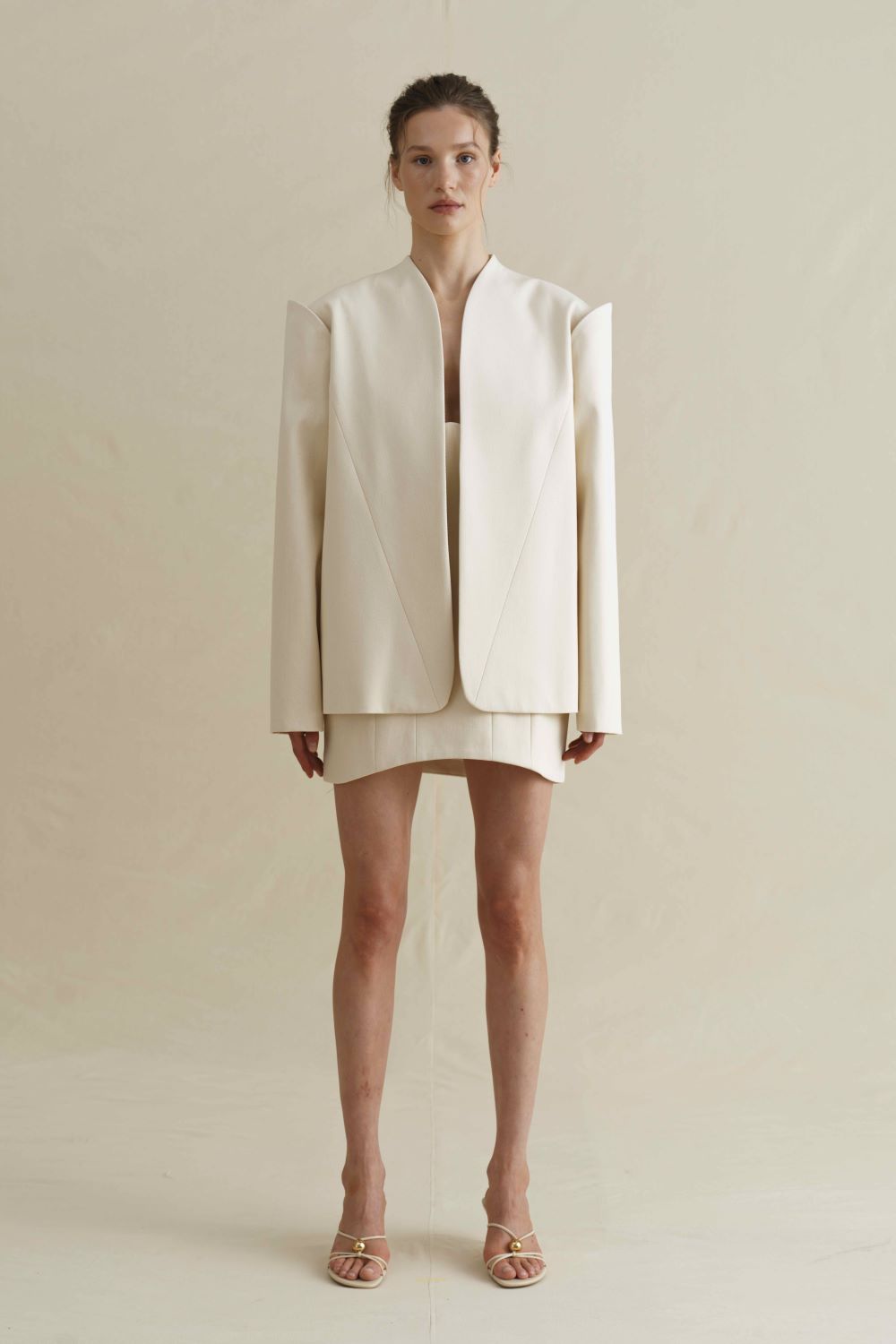 Puf set women, beige