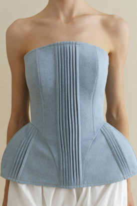 Neo Denim corset women, blue