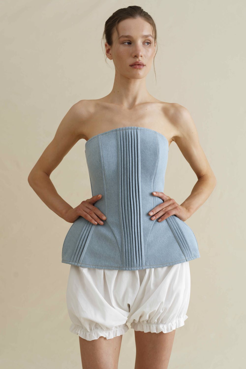 Neo Denim corset women, blue