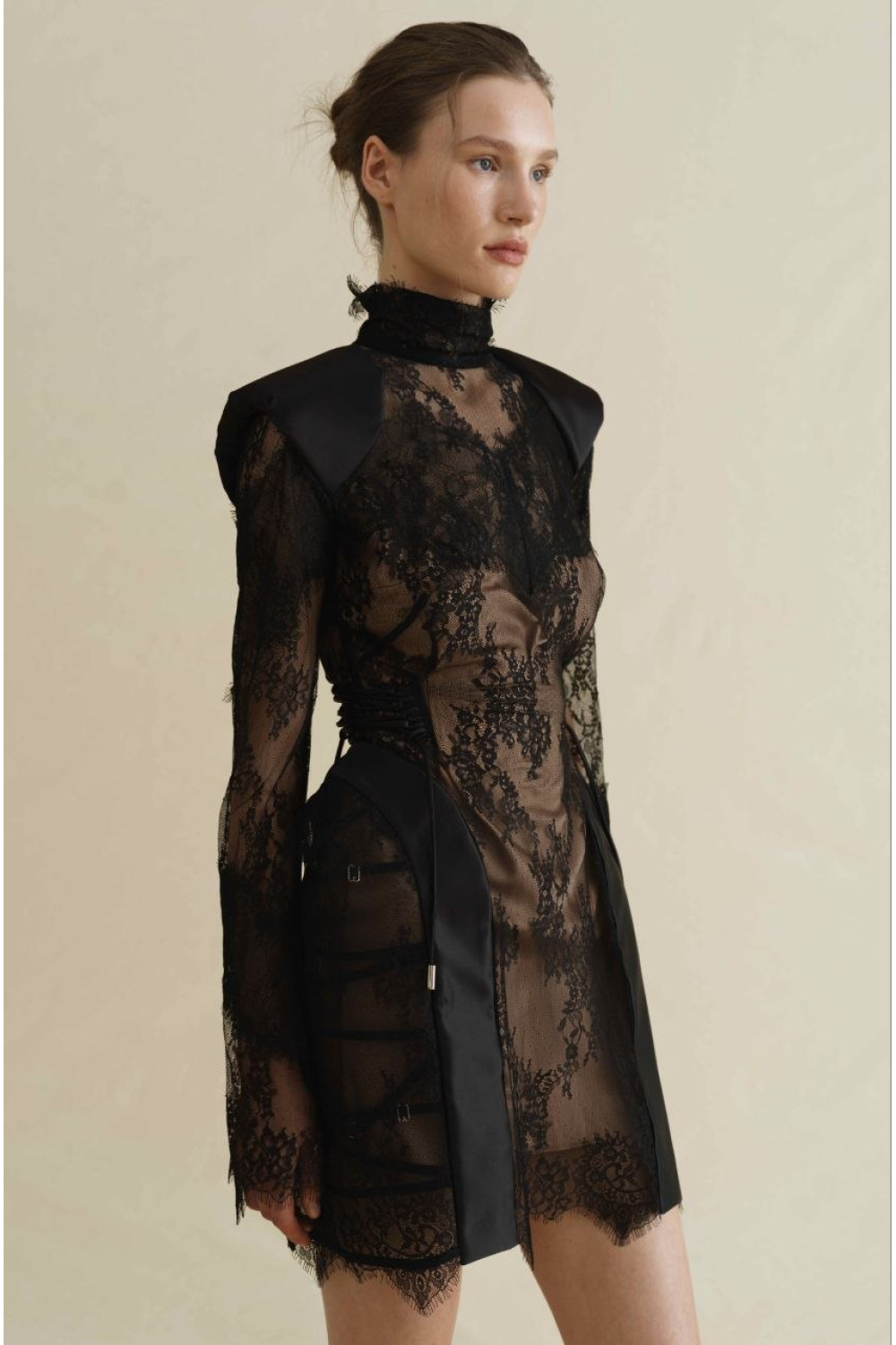 Lace dress women, black