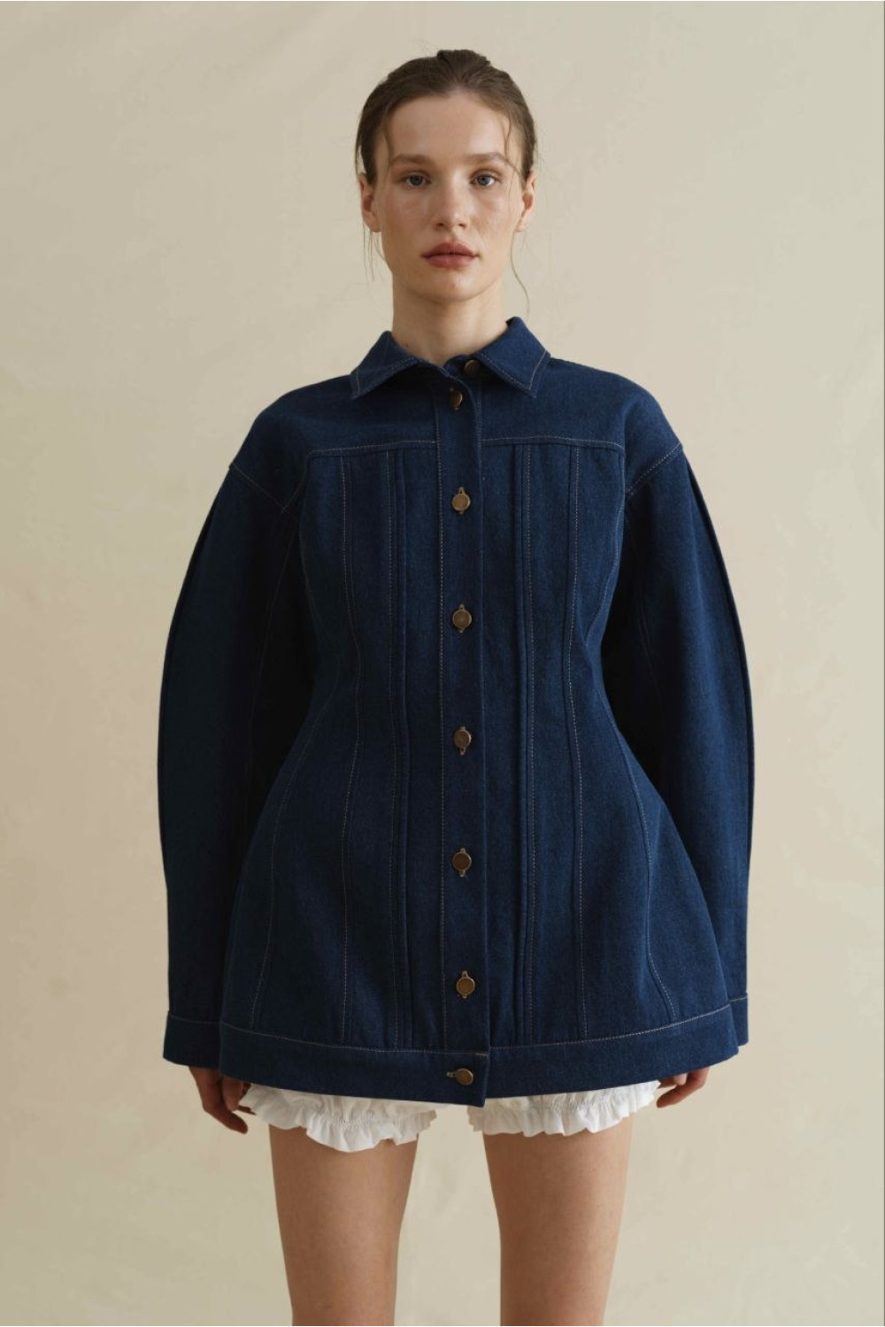 Fitted jacket women, blue