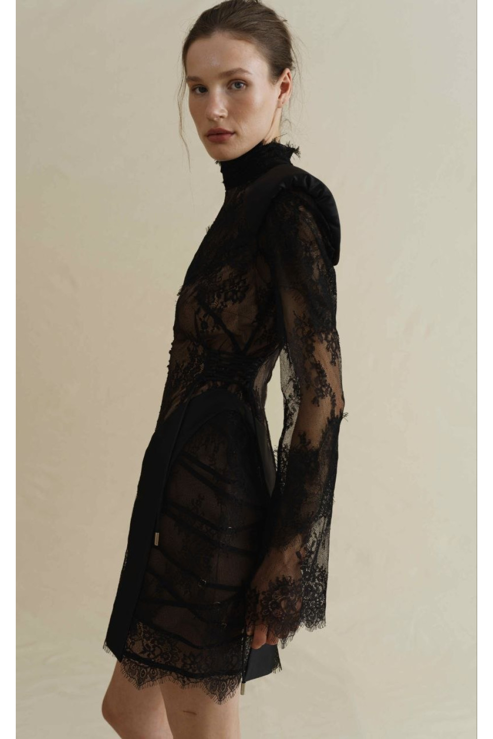 Lace dress women, black