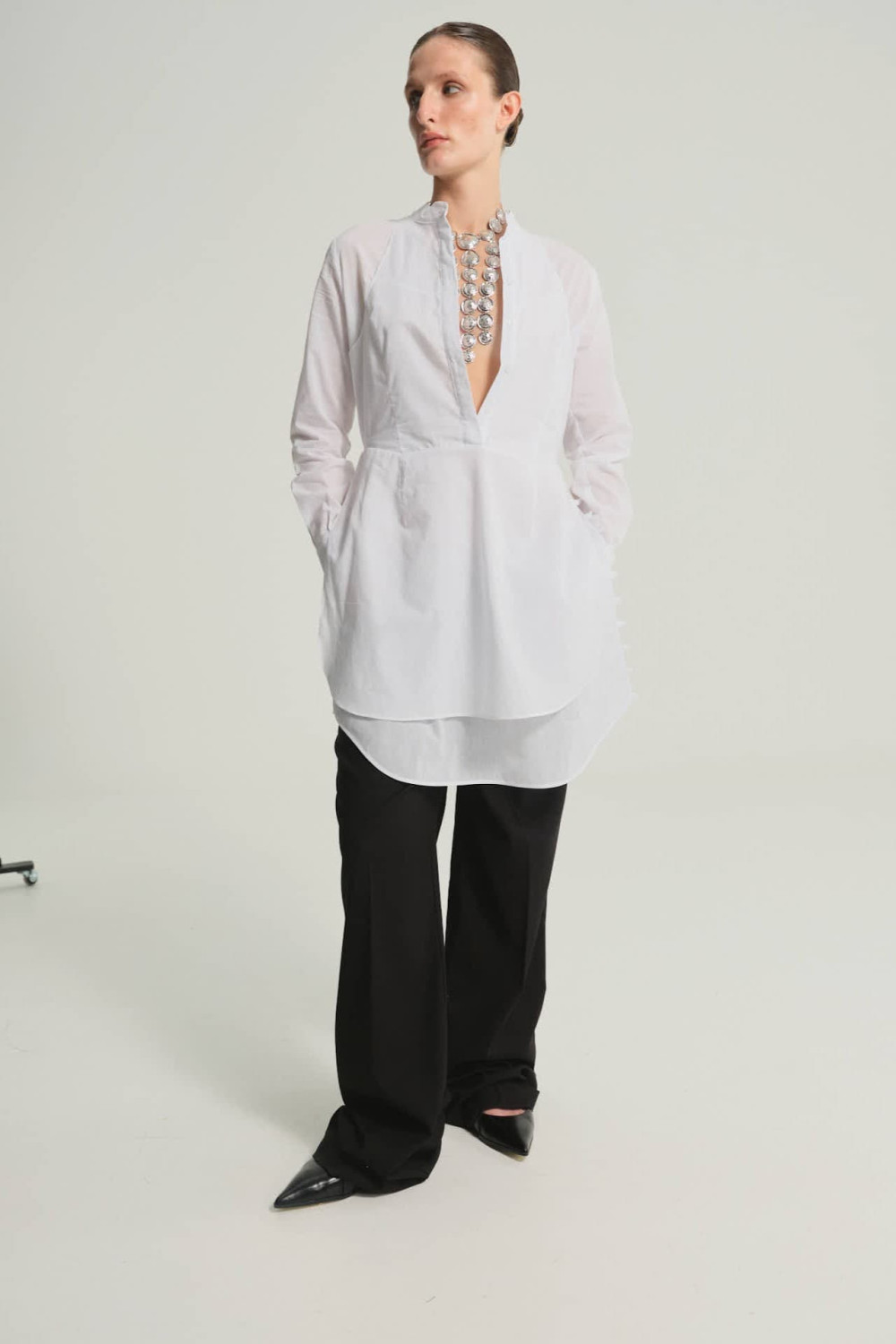 COLUMN SHIRT women’s blouse, white