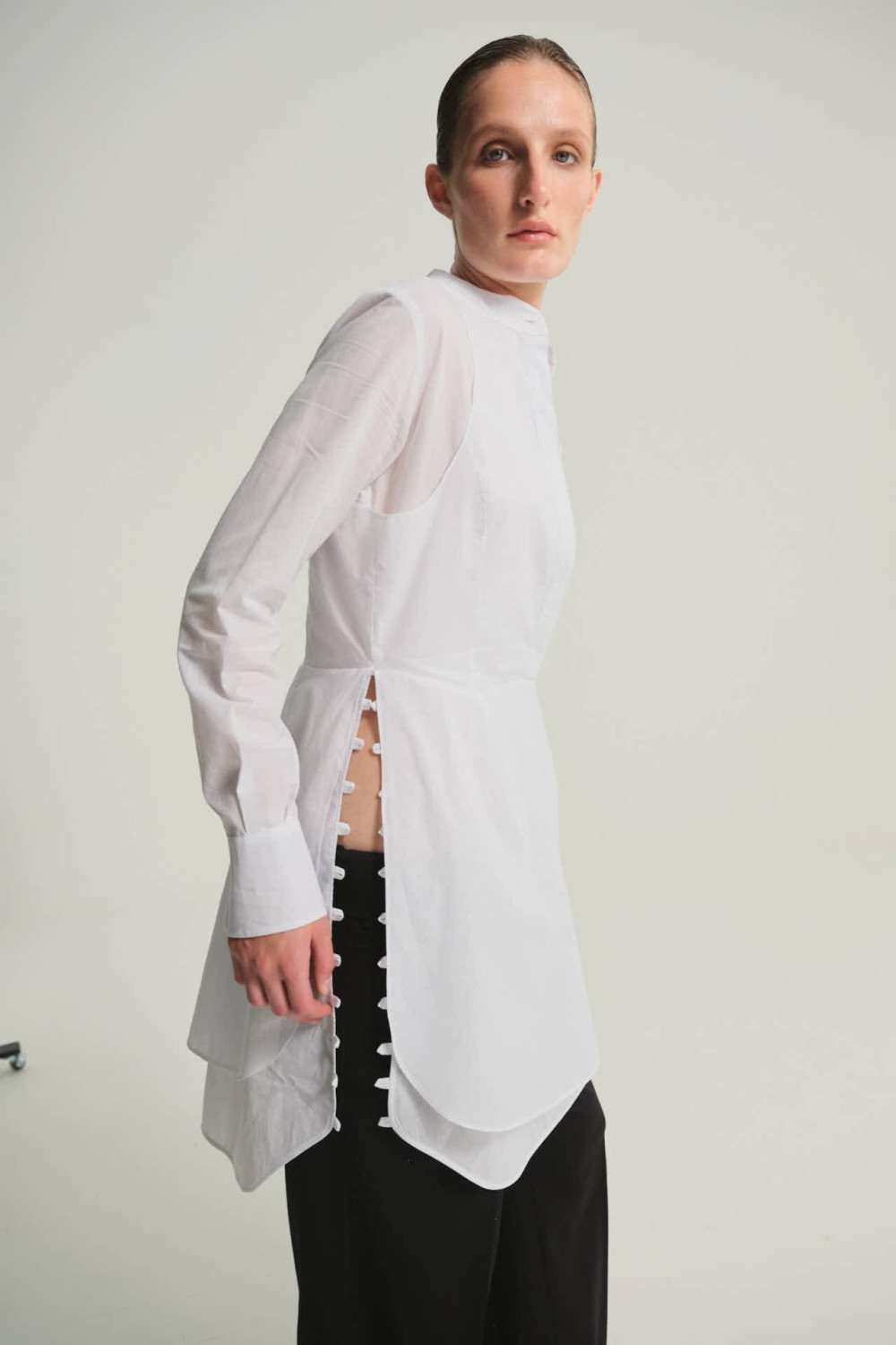 COLUMN SHIRT women’s blouse, white