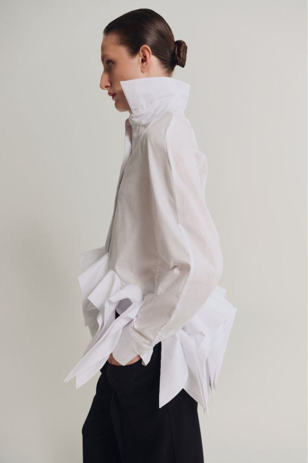 DRAPE SHIRT women’s blouse, white